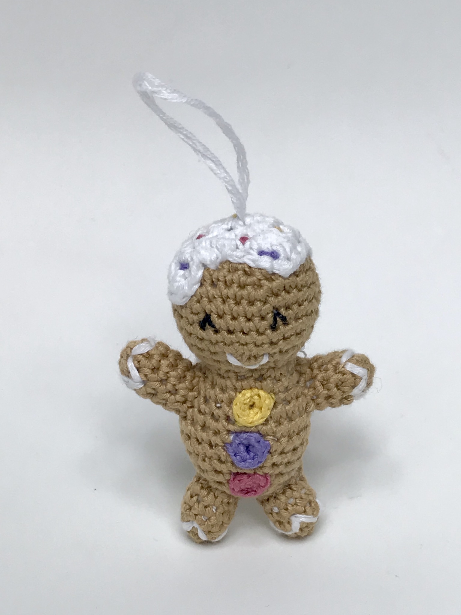 Décoration de Noël bonhomme de pain d'épice faite main au crochet, Décoration de Noel, doudou fait main, Peluche pour enfant 100% coton, amigurumi