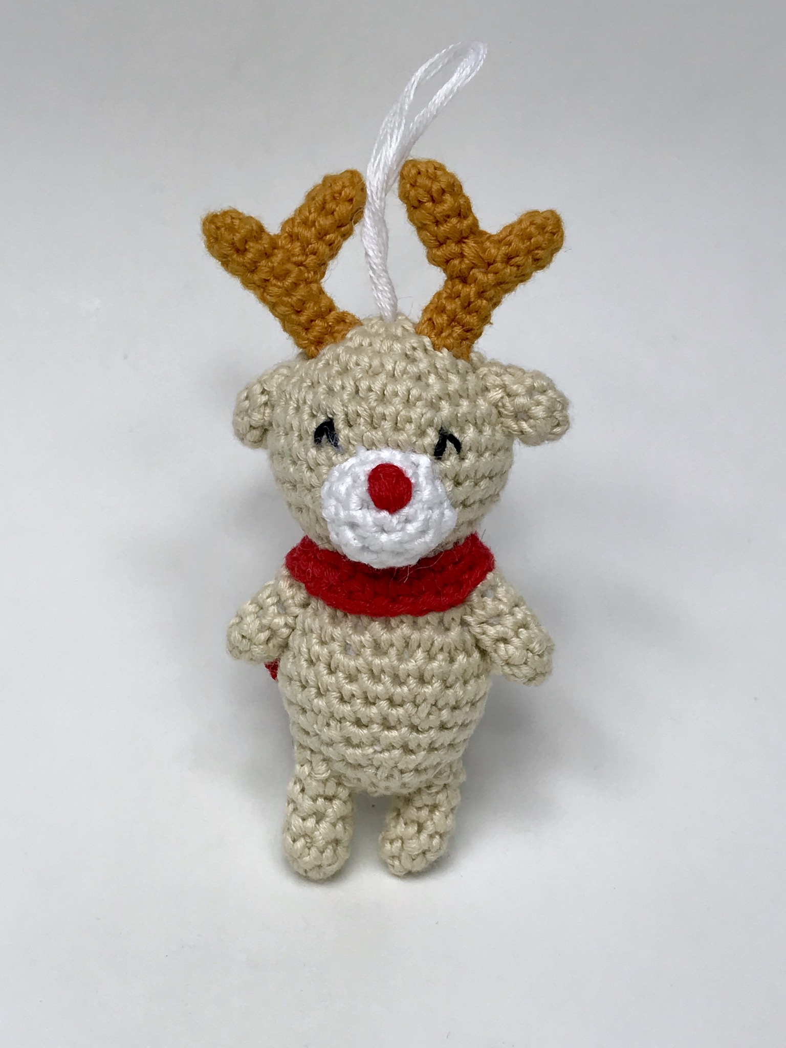 Décoration de Noël renne faite main au crochet, Décoration de Noel, doudou fait main, Peluche pour enfant 100% coton, amigurumi